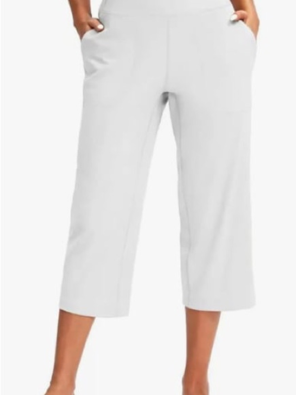 Cropped Wide-Leg Women's Pants in White